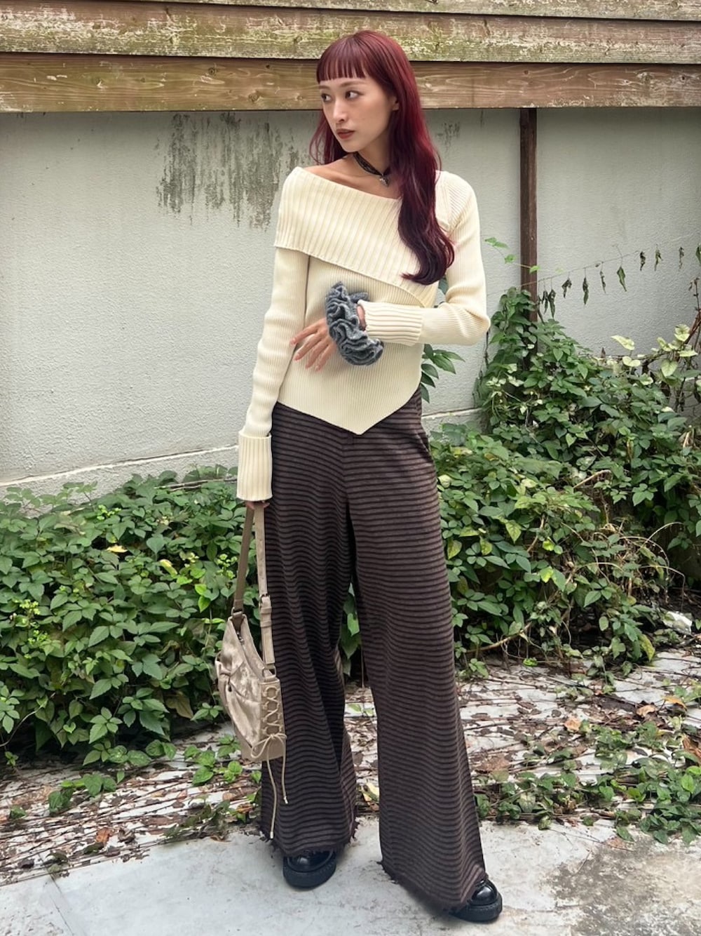 BORDER KNIT RELAX PT ボーダー ニット リラックスパンツ 秋服 冬服を
