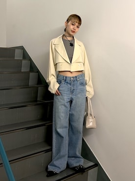 「トレンチ」｜「アイテム（アクセサリー）」を使った、SLY officialさん（レディース・160cm）の冬コーディネート