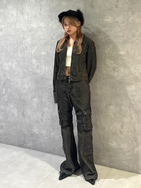 「SLY（スライ）のアイテム（ライダースジャケット）」を使った、SLY officialさん（レディース・155cm）の秋コーディネート