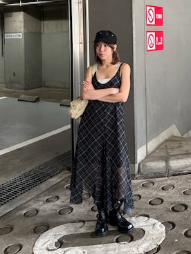 「SLY（スライ）のアイテム（帽子）」を使った、SLY officialさん（レディース・158cm）の夏コーディネート