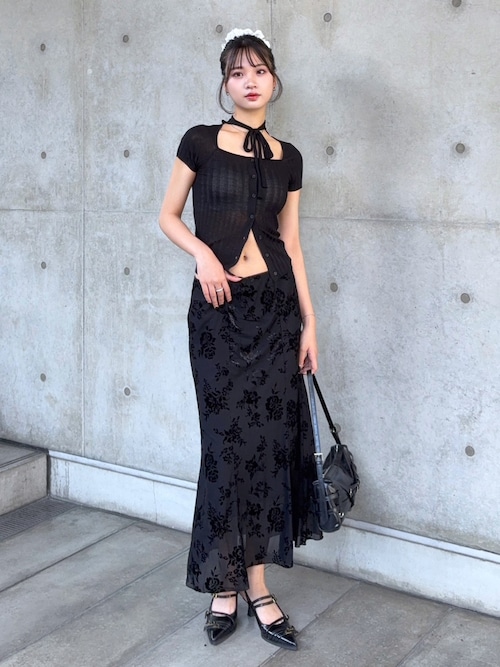SLY - sly NIGHT FLOWER GOWN ナイトフラワーガウン 未使用品 SLY - SLYフラワープリント ブラック ロングカーディガンの通販