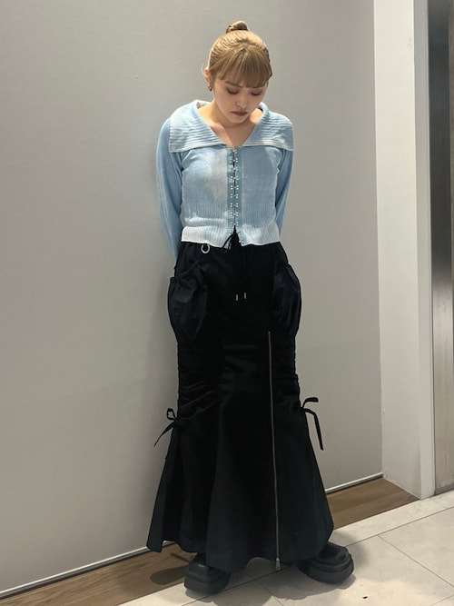 SLY ニット セーター FRONT HOOK BIG COLLAR TOPS フロント