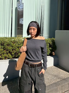 「SLY（スライ）のアイテム（パンツ）」を使った、SLY officialさん（レディース・158cm）の冬コーディネート