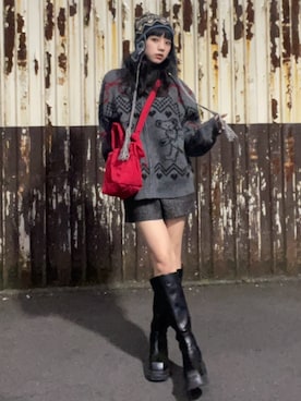 「ニット/セーター」｜「アイテム（帽子）」を使った、SLY officialさん（レディース・158cm）の秋コーディネート