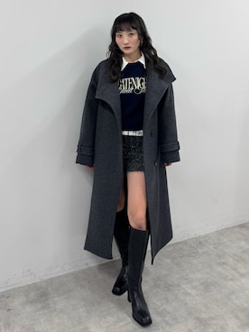 「SLY（スライ）のアイテム（ジャケット/アウター）」を使った、SLY officialさん（レディース・158cm）の冬コーディネート