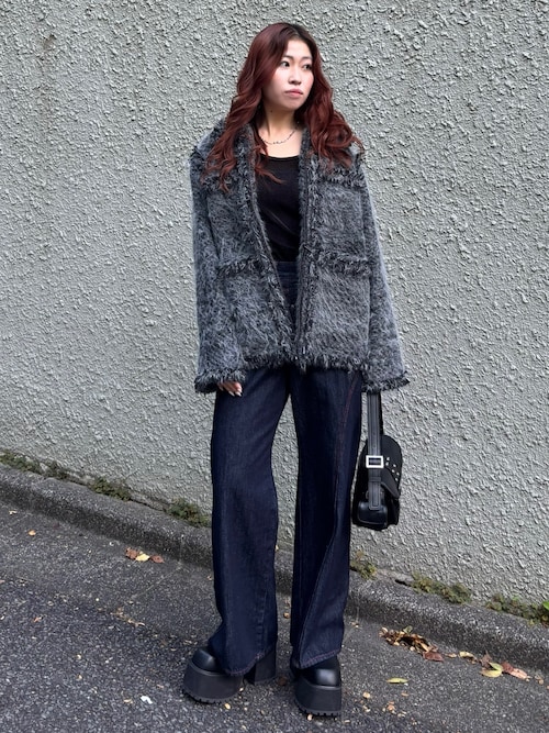 FLUFFY TWEED JK フラッフィー ツイード ジャケット 秋服 冬服