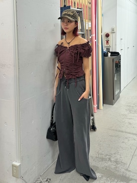 「ブラウスコーデ」｜「アイテム（帽子）」を使った、SLY officialさん（レディース・164cm）の夏コーディネート