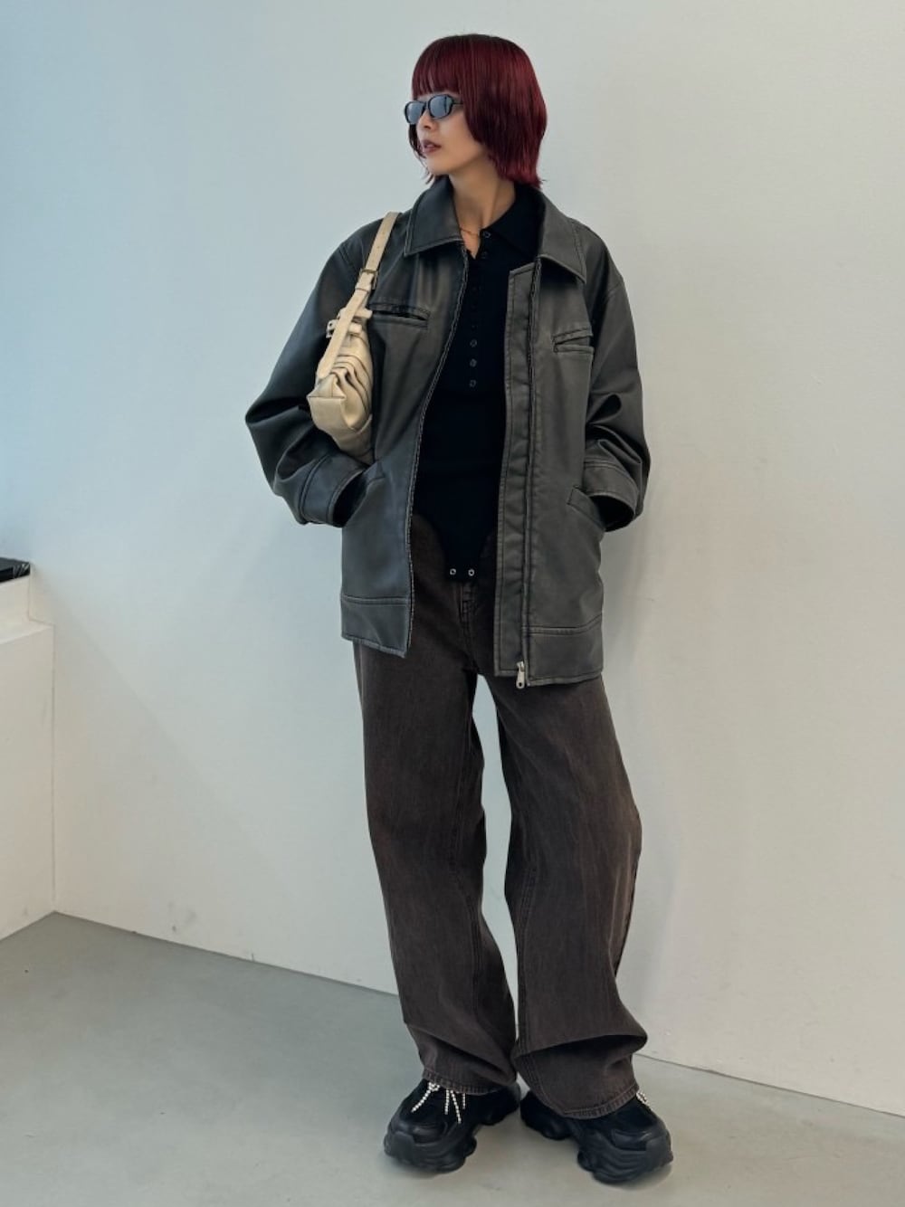 VINTAGE BOXY F/LEATHER JK ヴィンテージ ボキシー フェイクレザー