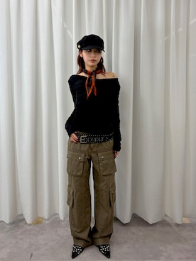 「SLY（スライ）のアイテム（帽子）」を使った、SLY officialさん（レディース・157cm）の夏コーディネート