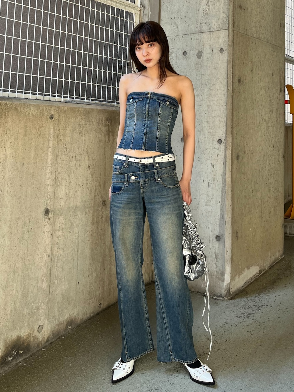 パンツ SLY DOUBLE BELT WIDE FLARE PT-C DOUBLE BELT WIDE FLARE PT-C｜スライの通販｜&mall（アンド