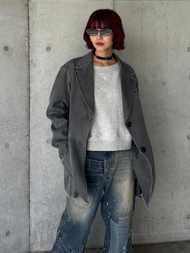 「SLY（スライ）のアイテム（ジャケット/アウター）」を使った、SLY officialさん（レディース・164cm）の春コーディネート