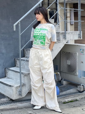 「THROW by SLY（スローバイスライ）のアイテム（スラックス）」を使った、SLY officialさん（レディース・172cm）の春コーディネート