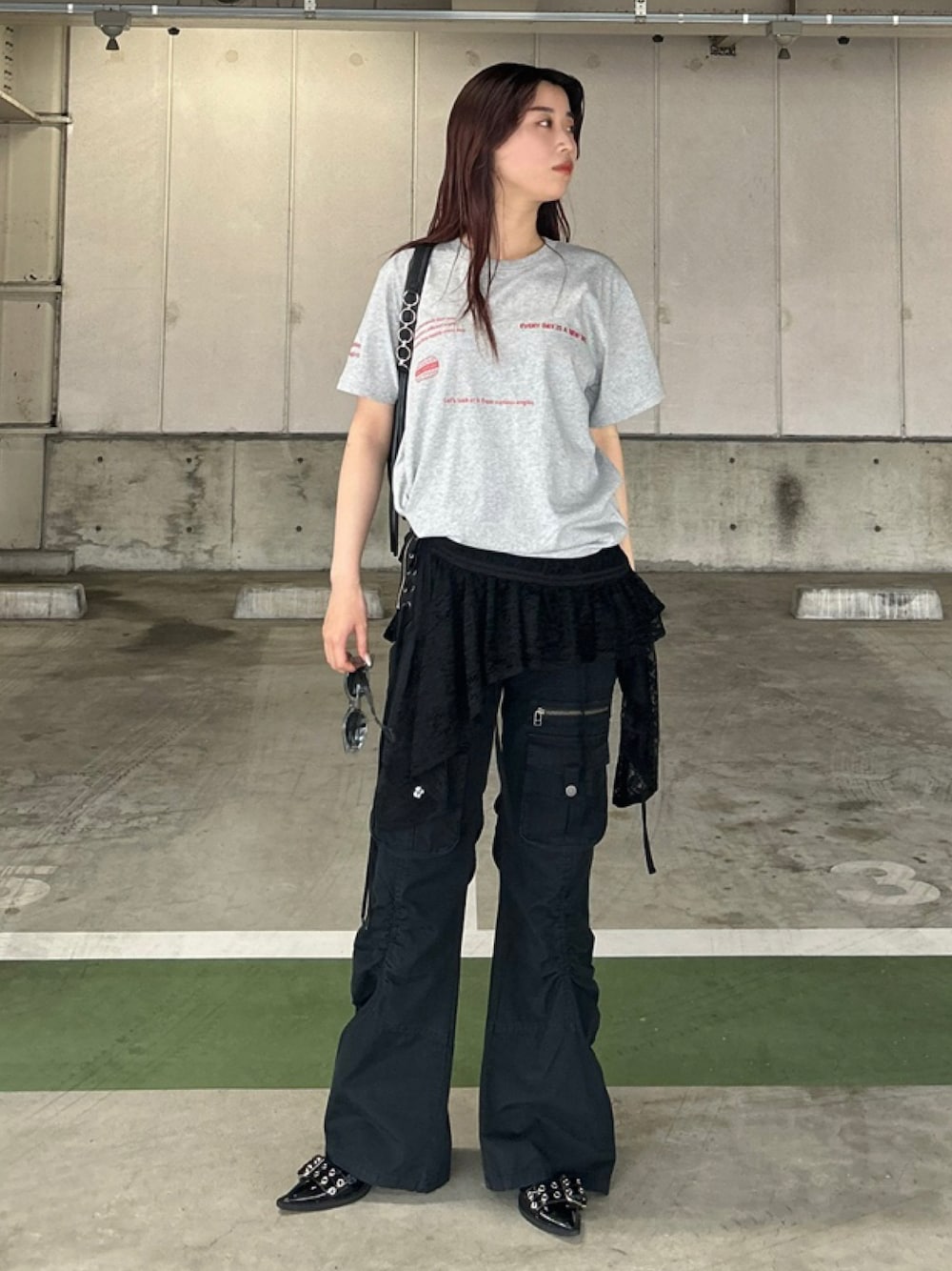 LACE UP ASYMMETRY SKIRT BELT レースアップ アシンメトリー
