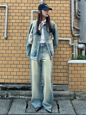 「アイテム（デニムジャケット）」を使った、SLY officialさん（レディース・164cm）の冬コーディネート