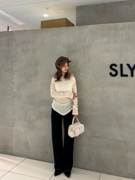 「SLY（スライ）のアイテム（パンツ）」を使った、SLY officialさん（レディース・160cm）の秋コーディネート
