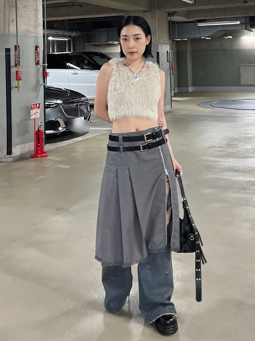SIDE ZIP PLEATS SK サイド ジップ プリーツ スカートを使った