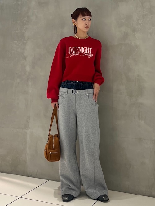 SLY（スライ） ニット セーター FRONT LOGO KNIT TOPS フロントロゴ