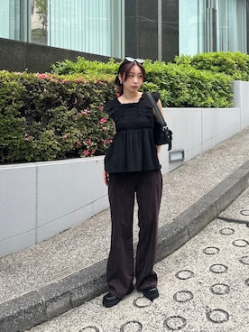 「SLY（スライ）のアイテム（パンツ）」を使った、SLY officialさん（レディース・157cm）の夏コーディネート