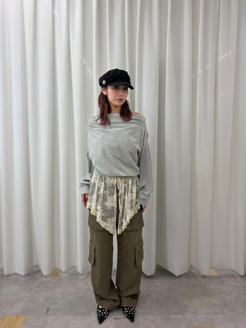 【昨年大人気TOPS！】TUCKED OFFSHOULDER TOPS タックドオフショルダートップス 秋服 冬服
