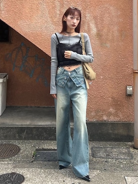 「アイテム（Tシャツ/カットソー）」を使った、SLY officialさん（レディース・162cm）の秋コーディネート