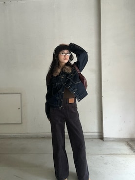 「SLY（スライ）のアイテム（パンツ）」を使った、SLY officialさん（レディース・158cm）の秋コーディネート