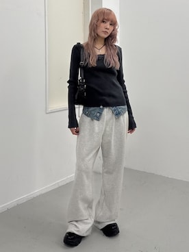 「アイテム（スウェットパンツ）」を使った、SLY officialさん（レディース・160cm）の秋コーディネート