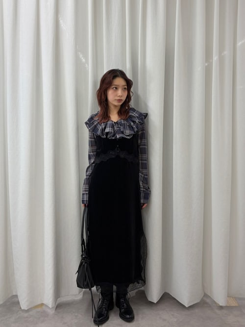 LACE SLIP DRESS レーススリップドレス 秋服 冬服 キャミワンピース