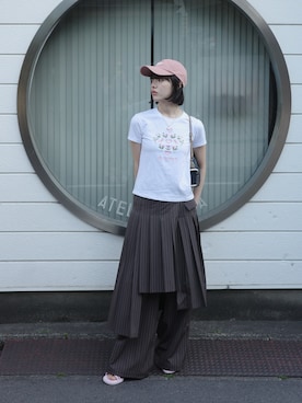 「SLY（スライ）のアイテム」を使った、小山モモさん（レディース・167cm）の春コーディネート