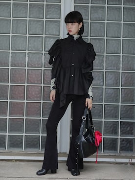 「marimekko（マリメッコ）のアイテム」を使った、小山モモさん（レディース・167cm）の春コーディネート