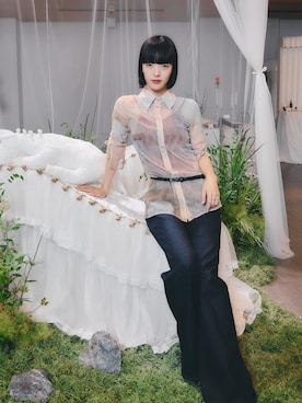 「MOUSSY（マウジー）のアイテム」を使った、小山モモさん（レディース・167cm）の夏コーディネート