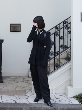 「OSOI（オソイ）のアイテム」を使った、小山モモさん（レディース・167cm）の冬コーディネート