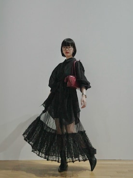 「アイテム（スカート）」を使った、小山モモさん（レディース・167cm）の夏コーディネート