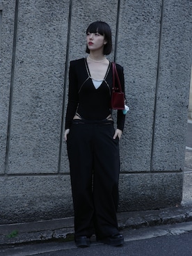 「Knuth Marf（クヌースマーフ）のアイテム」を使った、小山モモさん（レディース・167cm）の冬コーディネート