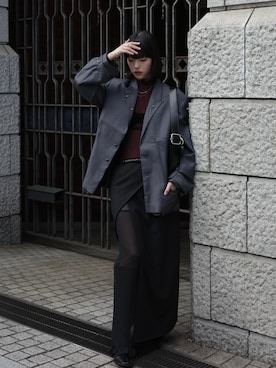 「OSOI（オソイ）のアイテム」を使った、小山モモさん（レディース・167cm）の春コーディネート