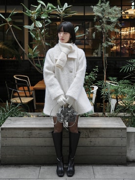 「STANDOIL（スタンドオイル）のアイテム」を使った、小山モモさん（レディース・167cm）の冬コーディネート