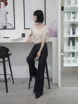 「FETICO（フェティコ）のアイテム」を使った、小山モモさん（レディース・167cm）の夏コーディネート