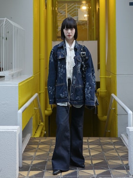 「MOUSSY（マウジー）のアイテム（パンツ）」を使った、小山モモさん（レディース・167cm）の春コーディネート