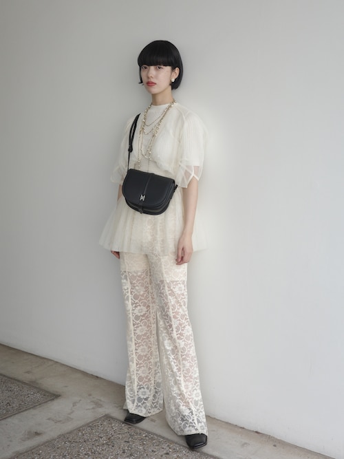 メゾンスペシャル　レースパンツ　インナーパンツ付 MAISON SPECIAL パンツ Lace Fabric Docking Pants/レース