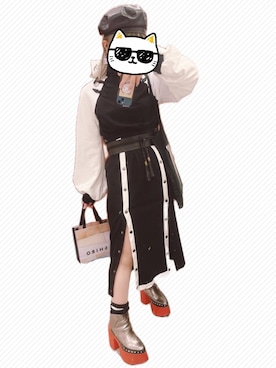 「YOSUKE（ヨースケ）のアイテム（シューズ）」を使った、あいうえおさん（レディース・151cm）の春コーディネート