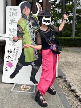 「WEGO（ウィゴー）のアイテム（帽子）」を使った、あいうえおさん（レディース・151cm）の春コーディネート