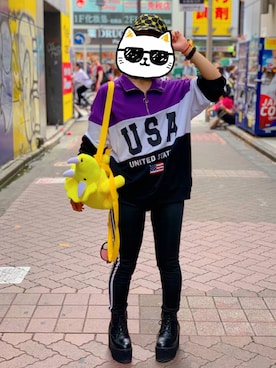「PUNYUS（プニュズ）のアイテム」を使った、あいうえおさん（レディース・151cm）の夏コーディネート