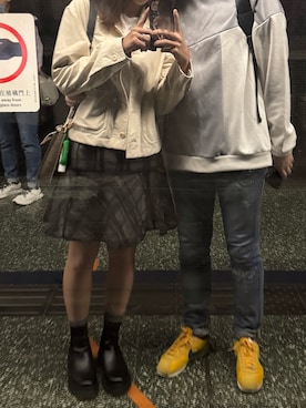 「HERMES（エルメス）のアイテム（バッグ）」を使った、MadMag Yan🐽さん（レディース・157cm）の冬コーディネート