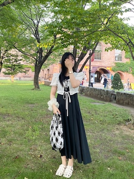 「シュシュ」｜「アイテム（ワンピース/ドレス）」を使った、k a r e n 🐙    さん（レディース・152cm）の秋コーディネート