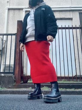 「THE NORTH FACE（ザノースフェイス）のアイテム（ミリタリージャケット）」を使った、まことさん（レディース・160cm）の冬コーディネート