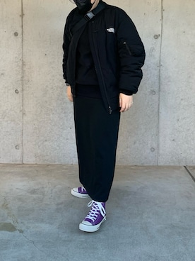 「THE NORTH FACE（ザノースフェイス）のアイテム（ミリタリージャケット）」を使った、まことさん（レディース・160cm）の冬コーディネート