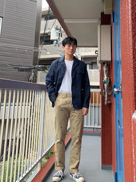 「Hanes」｜「アイテム（ジャケット/アウター）」を使った、ハンギョルさん（メンズ・177cm）の秋コーディネート