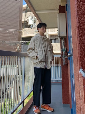 「MUJI」｜「アイテム（マウンテンパーカー）」を使った、ハンギョルさん（メンズ・177cm）の秋コーディネート