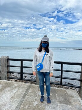 「にゃー（ニャー）のアイテム（帽子）」を使った、Atobeさん（レディース・167cm）の秋コーディネート