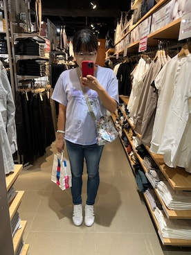 「Ungrid（アングリッド）のハイウエストストスリ（デニムパンツ）」を使った、Atobeさん（レディース・167cm）の秋コーディネート