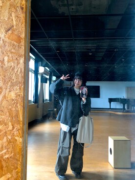 「meanswhile（ミーンズワイル）のアイテム」を使った、Chi-ting Yuさん（レディース・161cm）の冬コーディネート